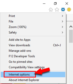 click-on-internet-options in internet explorer