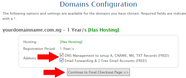 Domain Configuration Section