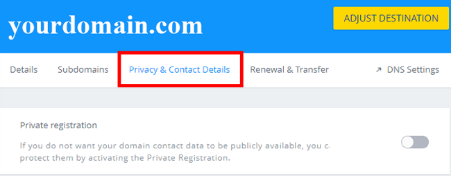 Privacy & Contact Details