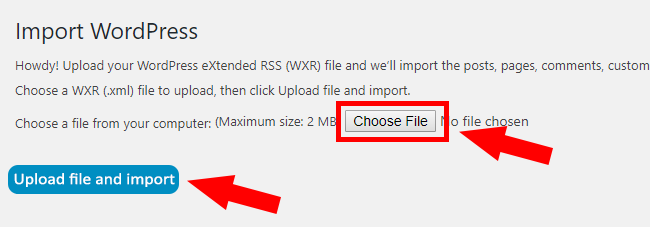 Click on Upload File and Import Button
